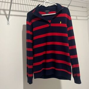 Polo knit cotton quarter zip sweater